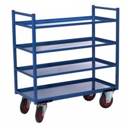 Chariot multi-niveaux à 4 plateaux tôle 935 x 435 mm de 400 kg