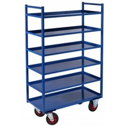 Chariot multi-niveaux à 6 plateaux tôle 935 x 435 mm de 400 kg