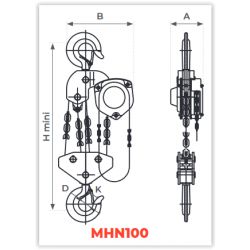Palan manuel à chaîne premium 1000 KG