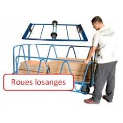 Chariot industriel pour charges lourdes 1600 x 800 mm roues losange 1200 kg